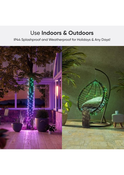 24 M Rgbıc Akıllı Işık Zinciri, IP44, Wifi, Alexa Uyumlu, Iç ve Dış Mekan modelleri