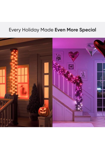 24 M Rgbıc Akıllı Işık Zinciri, IP44, Wifi, Alexa Uyumlu, Iç ve Dış Mekan indirimleri