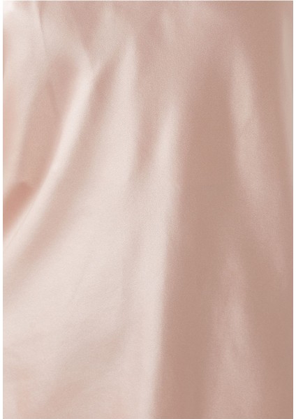 Pembe Ipek Saten Kadın Pijama Takımı