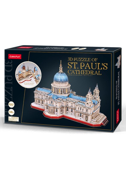 Aziz Paul Katedrali 3D Puzzle (Büyük Boy ve Iç Görünüml