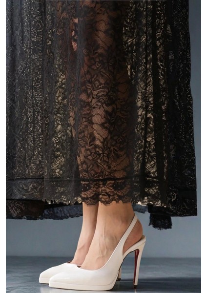 Kadın Moda Sivri Burun Topuklu Ayakkabı Şık ve Zarif Abiye Ayakkabı