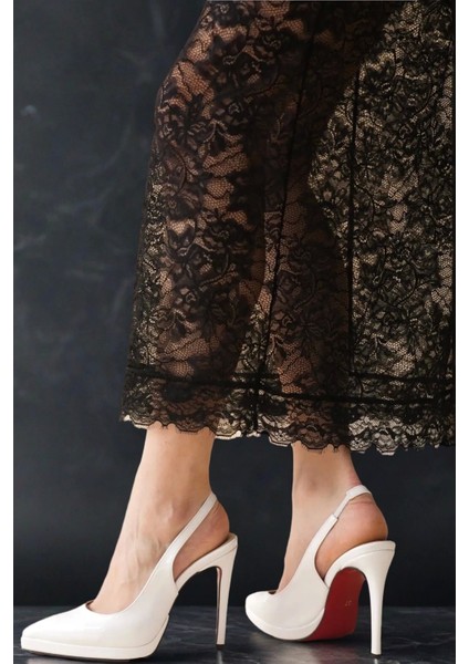 Kadın Moda Sivri Burun Topuklu Ayakkabı Şık ve Zarif Abiye Ayakkabı indirimleri