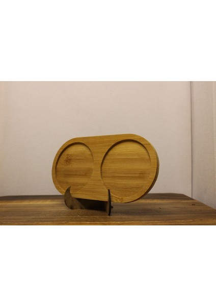 Bambu oval yağdanlık altığı, doğal şıklık, 19x10 cm, kahverengi, 10 ml, tek parça