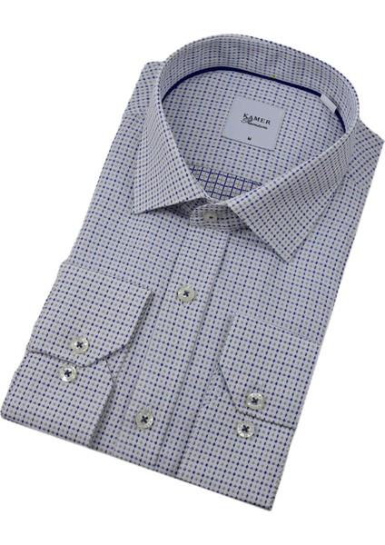 Erkek Klasik Puantiyeli Uzun Kol Gömlek 3596 BGL-ST04402
