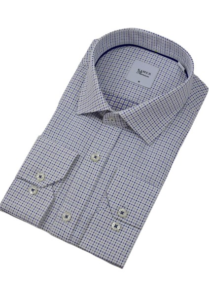 Erkek Klasik Puantiyeli Uzun Kol Gömlek 3596 BGL-ST04402 modelleri