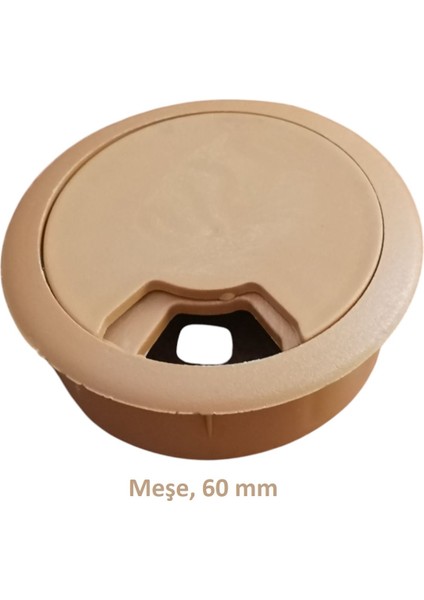 Masa Üstü Kablo Kanalı Deliği Kapağı Meşe Masa Kapağı 6 cm