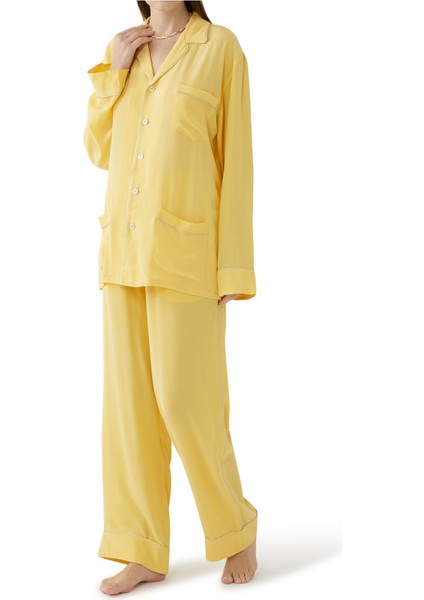 Lüks Sarı Pijama Seti