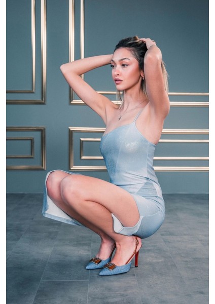 Kadın Moda V Toka Detay Ince Topuklu Ayakkabı Şık ve Zarif Abiye Ayakkabı indirimleri