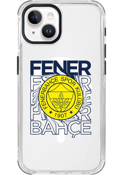 Apple iPhone 15 Uyumlu Fenerbahçe Dalgalı Arma Magsafe Lisanslı Telefon Kılıfı
