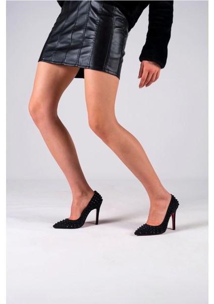 Kadın Moda Zımbalı Yüksek Topuklu Ayakkabı Şık ve Zarif Abiye Ayakkabı indirimleri