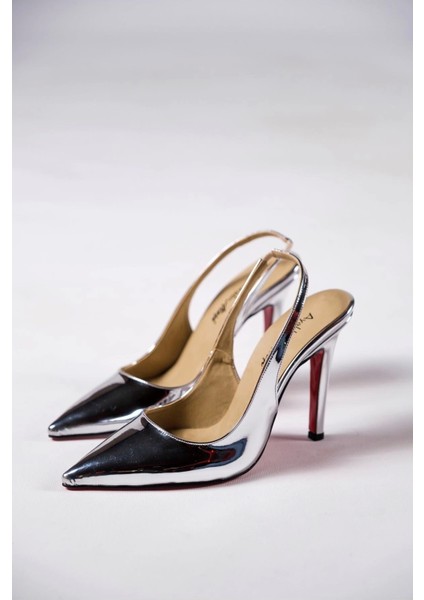 Kadın Moda Arkası Açık Sivri Burun Topuklu Ayakkabı Şık ve Zarif Abiye Ayakkabı indirimleri