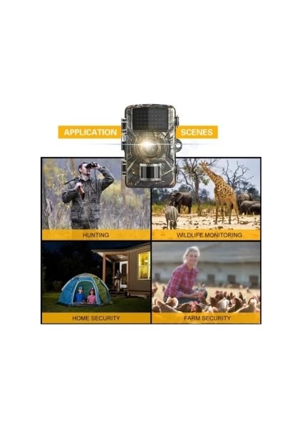 Fotokapan Kamera 12MP 1080P Doğa ve Outdoor Gece Görüşlü Kamera Su Geçirmez