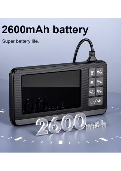 Ekranlı Çift Kameralı 10 mt Sert Kablo Endoskop Kamera 8 mm 4.3 Inc Hafıza Kart Destekli