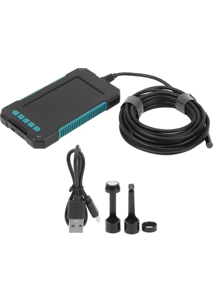 Ekranlı Çift Kameralı 10 mt Hafıza Kart Destekli Sert Kablo Yılan Endoskop Kamera 5.5 mm 4.3 Inc