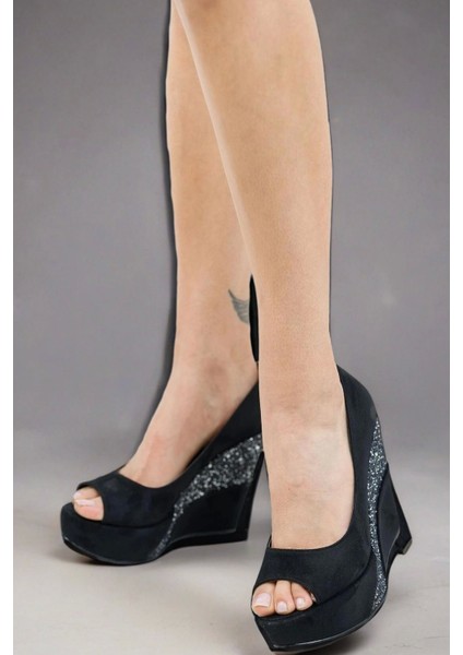 Kadın Moda Burun Açık Dolgu Topuklu Ayakkabı Şık ve Zarif Abiye Ayakkabı modelleri