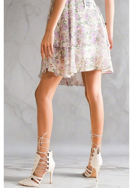 Kadın Moda Sivri Burun Bağcıklı Topuklu Ayakkabı Şık ve Zarif Abiye Ayakkabı fiyatları