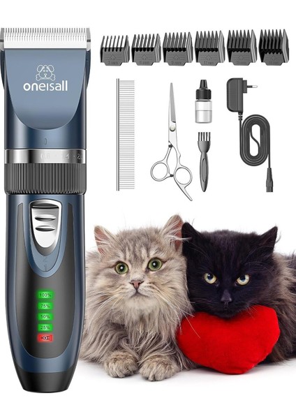 Kedi Tıraş Makinesi, Sessiz, Güçlü Motor, Seramik ve Titanyum Bıçaklar