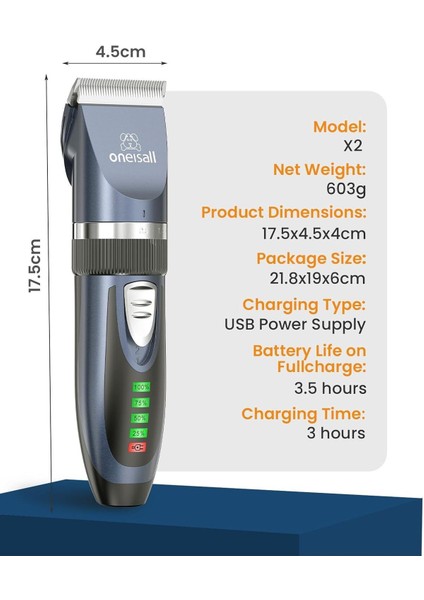 Kedi Tıraş Makinesi, Sessiz, Güçlü Motor, Seramik ve Titanyum Bıçaklar fiyatları