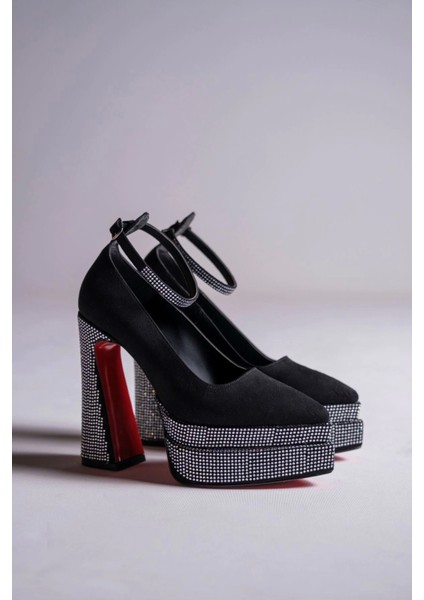 Kadın Moda Taşlı Çift Platform Tasarım Topuklu Ayakkabı Şık ve Zarif Abiye Ayakkabı modelleri