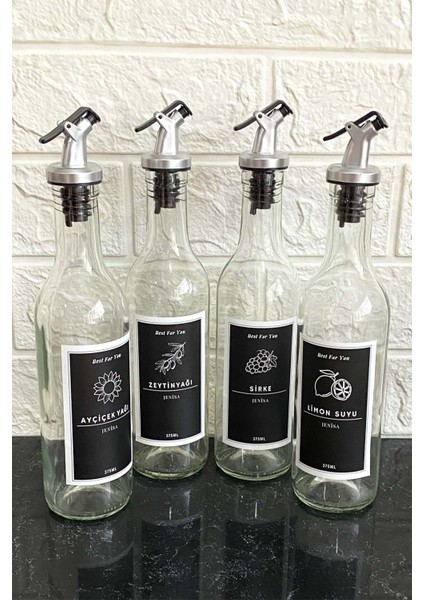 4'lü cam yağlık, sirkelik ve limonluk seti, damlatmaz, 375 ml, bej renk, şık ve kullanışlı fiyatları