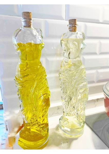 2'li Kadın Figürlü Yağdanlık ve Sirkelik, 500 ml, Şık ve Fonksiyonel Set, Beyaz modelleri