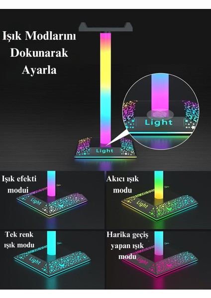GB Oyuncu Kulaklık Standı Gamer Modlu 10 Işıklı USB Girişli fırsatları