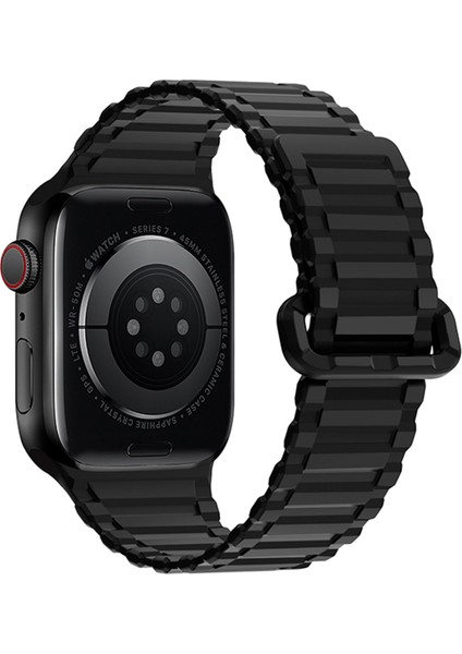 Apple Watch 4/5/6/7/8/se/9/10 42/44/45/46/49MM Uyumlu Askeri Desen Mıknatıslı Silikon Kordon fiyatları