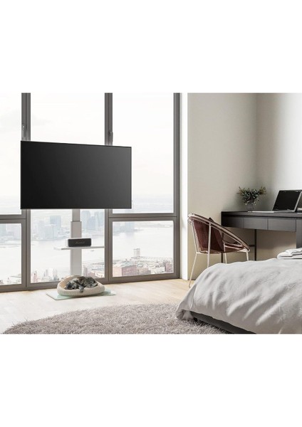 32-60 Inç LCD LED Düz Kavisli Ekran Tv Sehpası Döner ve Yüksekliği Ayarlanabilir