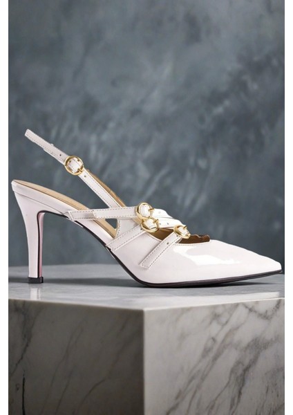 Kadın Moda Üç Bant Tokalı Kısa Topuklu Ayakkabı Şık ve Zarif Abiye Ayakkabı indirimleri