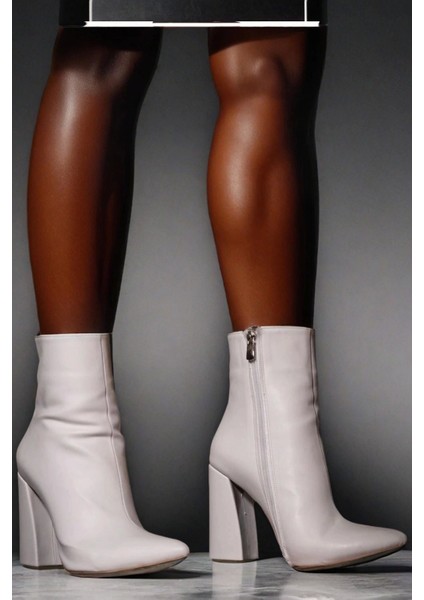 Kadın Fermuarlı Kalın Topuklu Sivri Burun Şehir Şıklığına Uygun Modern Tasarım Bot modelleri