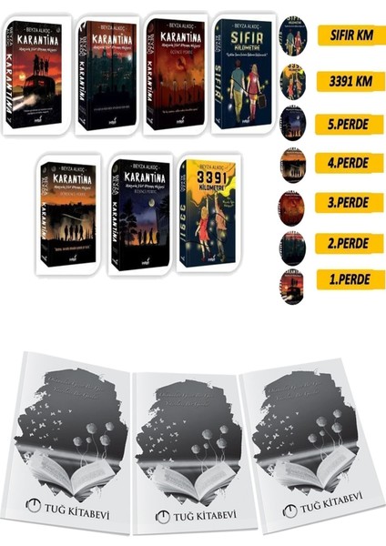 Karantina 5li Set 3391 Kilometre Sıfır Kilometre Toplam 7 Kitap + Hediyeli
