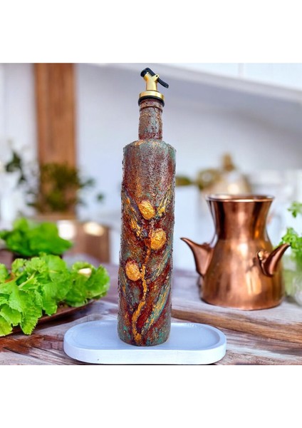 El yapımı antik sarı yağdanlık ve sosluk şık mutfak dekoru, 750 ml, gri fırsatları