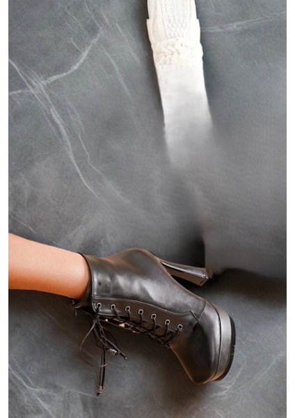 Kadın Moda Yüksek Topuk Bağcıklı Bot Şık Ve Zarif Abiye Ayakkabı fiyatları