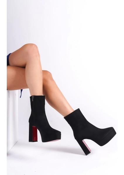 Kadın Moda Platform Topuklu Bot Şık ve Zarif Abiye Ayakkabı