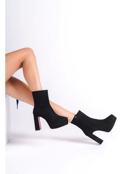 Kadın Moda Platform Topuklu Bot Şık ve Zarif Abiye Ayakkabı