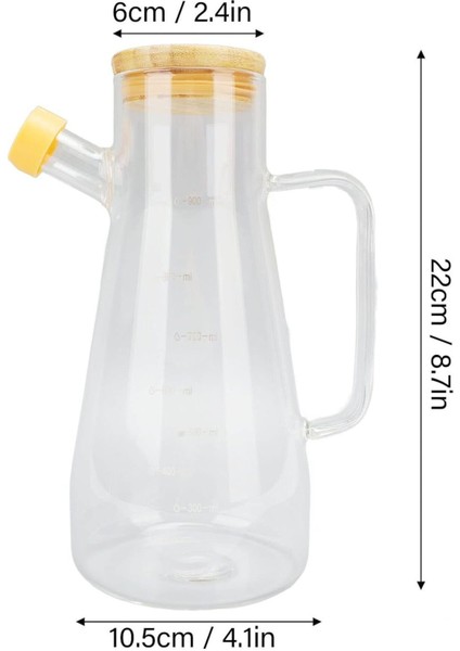 Borosilikat 2'li Bambu Yağdanlık 900 ml, Bambu Altlık Dahil