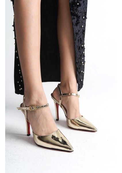 Kadın Bilekten Bantlı Sivri Burun Topuklu Ayakkabı Şık Ince Topuk Model Tek Baret fiyatları