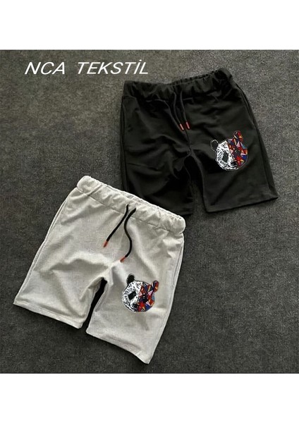 Panda Baskılı Original Ünisex Şort Yazlık 2 Li Set Takım