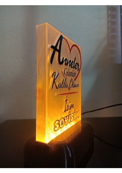 Anneye Özel Hediyelik Kişiselleştirilebilir Dekoratif LED Lamba M5 Amber Işıklı fiyatları