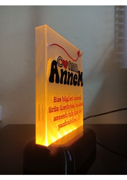 Anneye Özel Hediyelik Kişiselleştirilebilir Dekoratif LED Lamba M2 Amber Işıklı fiyatları