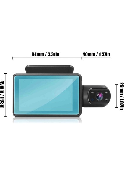 A68 Araç Kayıt Kamerası Trafic Recorder Full Hd 1080P 3 Inç Ekran Kabin ve Seyir
