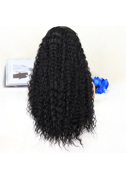 Afro Dalga Siyah Orta Boy Tül Peruk fırsatları