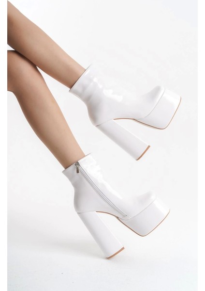 Kadın Fermuarlı Yüksek Platform Topuklu Bot Modern Şık Tasarım fiyatları