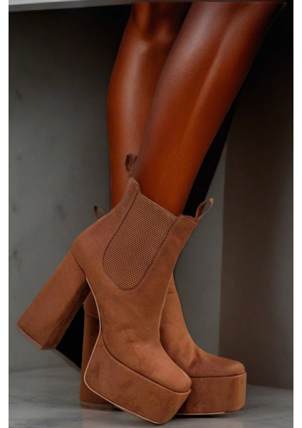 Stil Modern Kadın Kalın Yüksek Topuk Lastikli Bot Özel Tasarım Gündüz Gece Abiye Ayakkabı modelleri