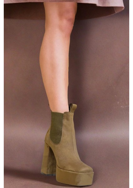 Stil Modern Kadın Kalın Yüksek Topuk Lastikli Bot Özel Tasarım Gündüz Gece Abiye Ayakkabı modelleri