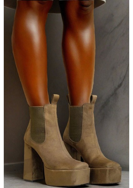 Stil Modern Kadın Kalın Yüksek Topuk Lastikli Bot Özel Tasarım Gündüz Gece Abiye Ayakkabı fırsatları