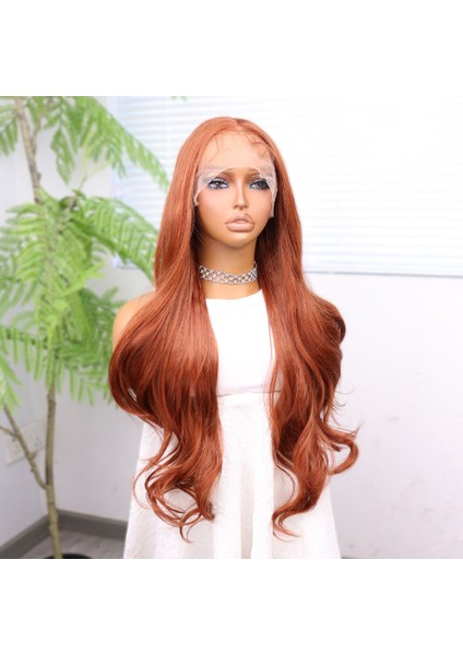 Bakır Bebek Saçlı Fiber Sentetik Tül Peruk modelleri