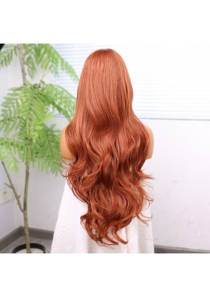 Bakır Bebek Saçlı Fiber Sentetik Tül Peruk indirimleri