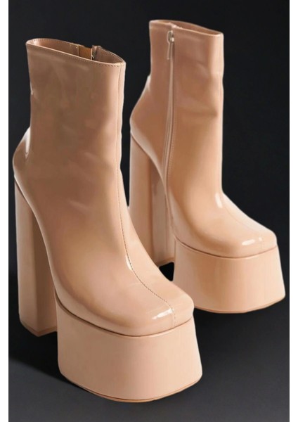 Kadın Fermuarlı Yüksek Platform Topuklu Bot Modern Şık Tasarım fiyatları