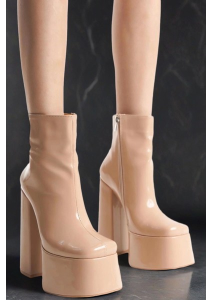 Kadın Fermuarlı Yüksek Platform Topuklu Bot Modern Şık Tasarım modelleri